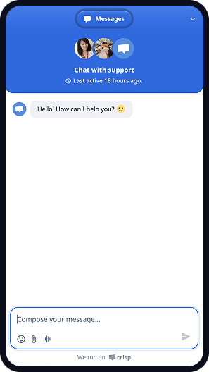 Live chat with support preview on mobile screen